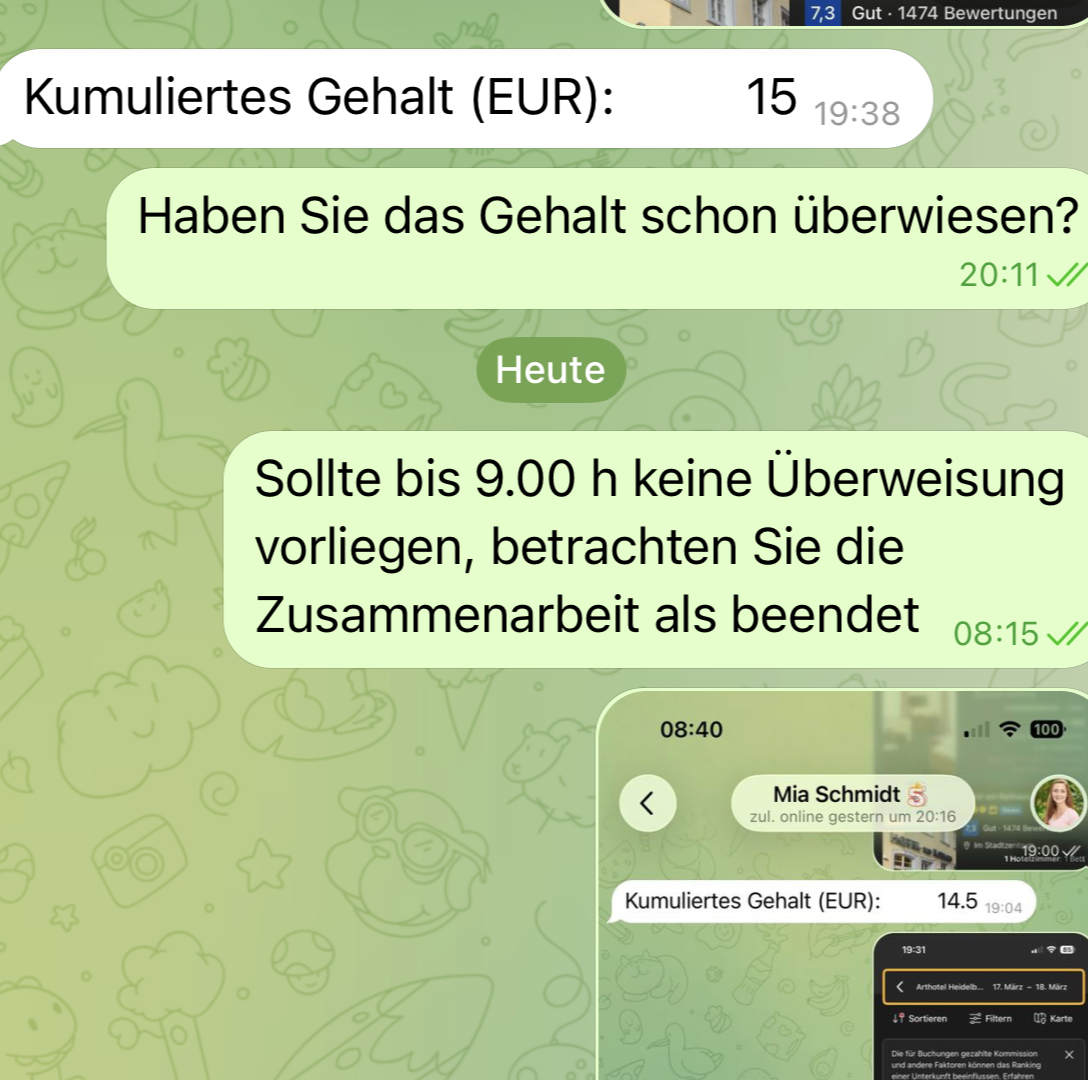 Bewertungs-Fake auf WhatsApp