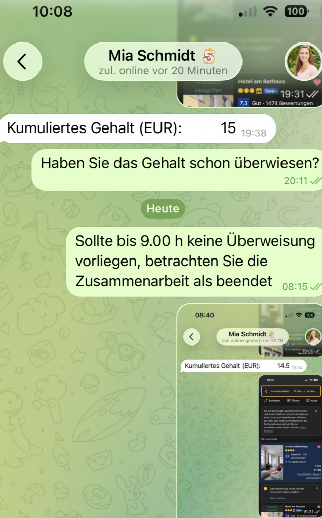 Bewertung-Fake auf WhatsApp
